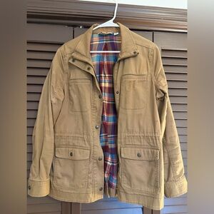 L.L. Bean Women’s Brown Field Jacket with Plaid Lining